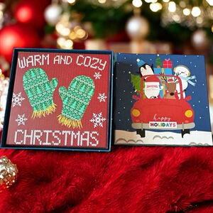 Christmas Gift Boxes Set, 2pcs, Red & Blue